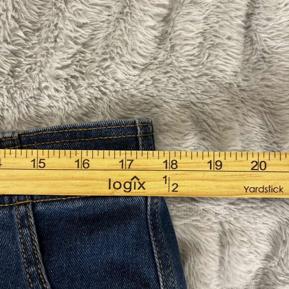 Knox Rose Jeans Women L Straight Leg Mid Rise Blue Stretch Denim Elastic Waist - Picture 6 of 8